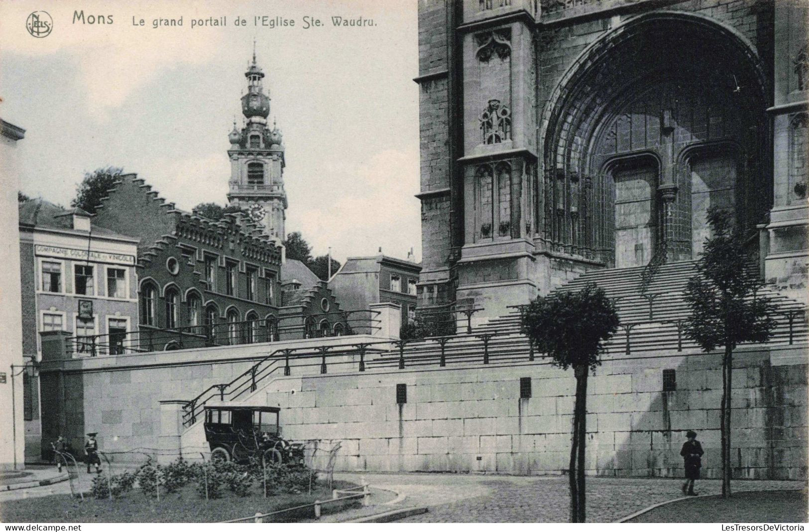 BELGIQUE - Mons - Le Grand Portail De L'église Sainte Waudru - Carte Postale Ancienne - Mons