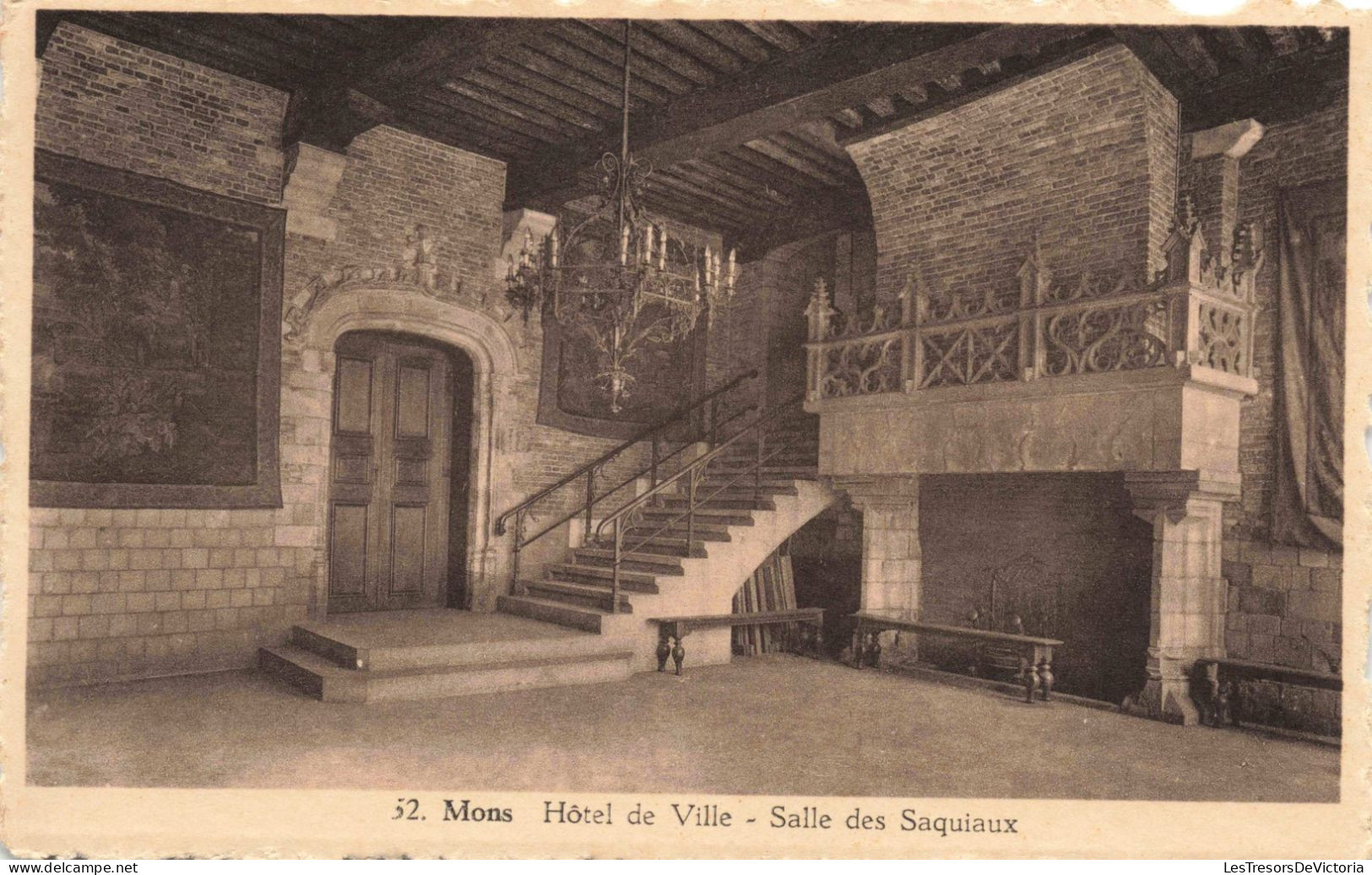 BELGIQUE - Mons - Hôtel De Ville - Salle Des Saquiaux  - Carte Postale Ancienne - Mons