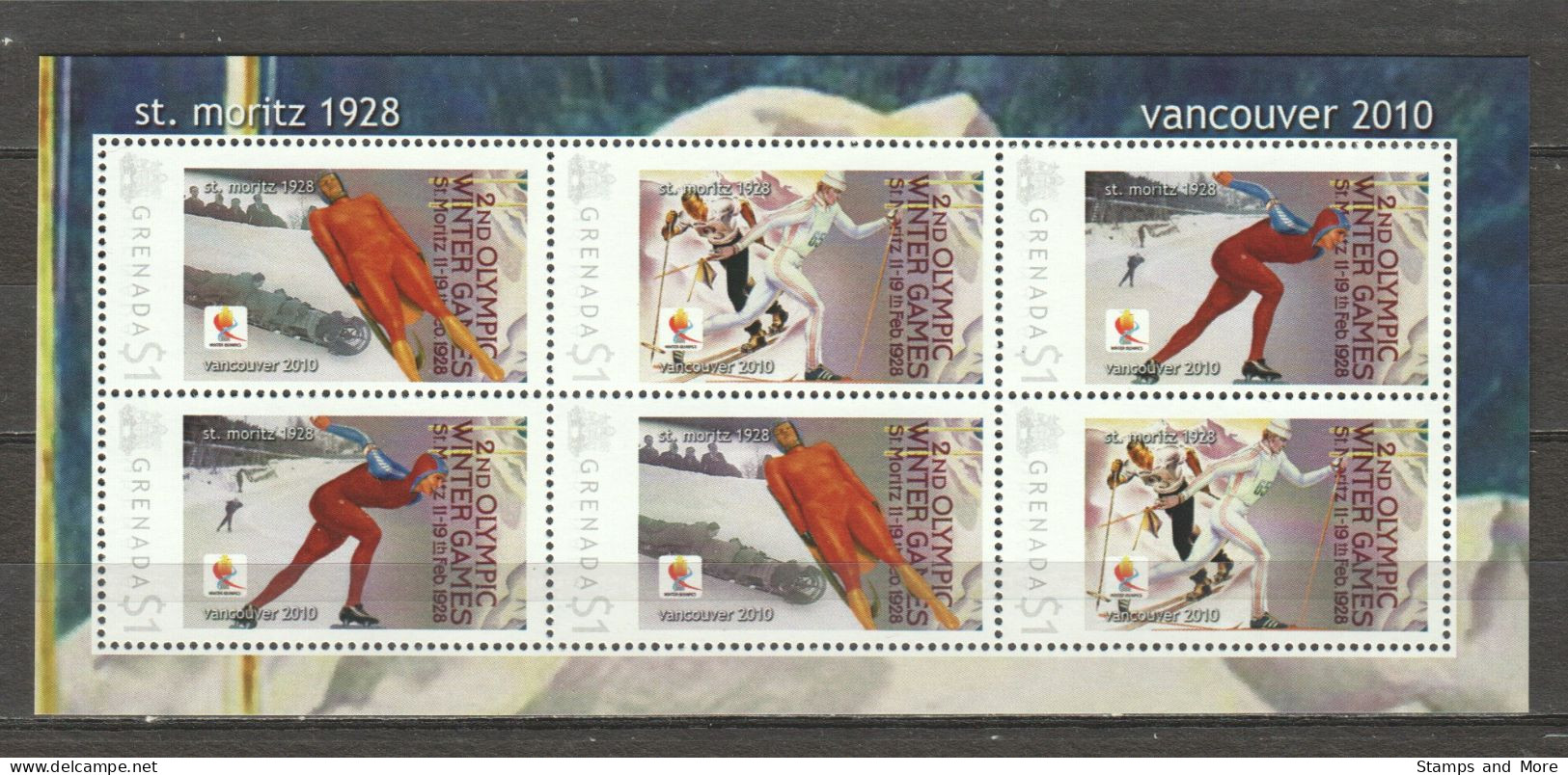 Grenada - Limited Edition Sheet 02 MNH - WINTER OLYMPICS VANCOUVER 2010 - St Moritz 1928 - Winter 2010: Vancouver