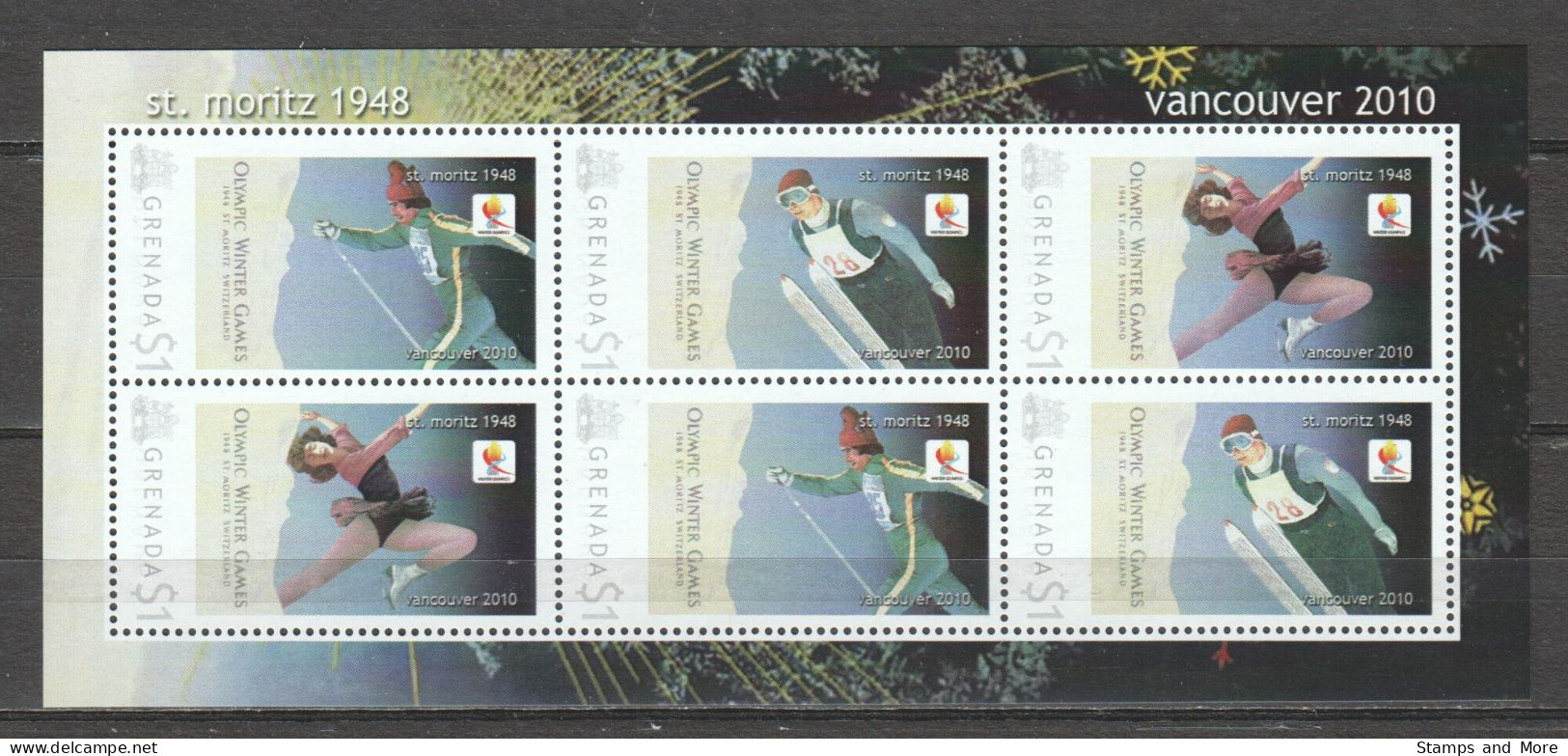 Grenada - Limited Edition Sheet 05 MNH - WINTER OLYMPICS VANCOUVER 2010 - ST MORITZ 1948 - Hiver 2010: Vancouver