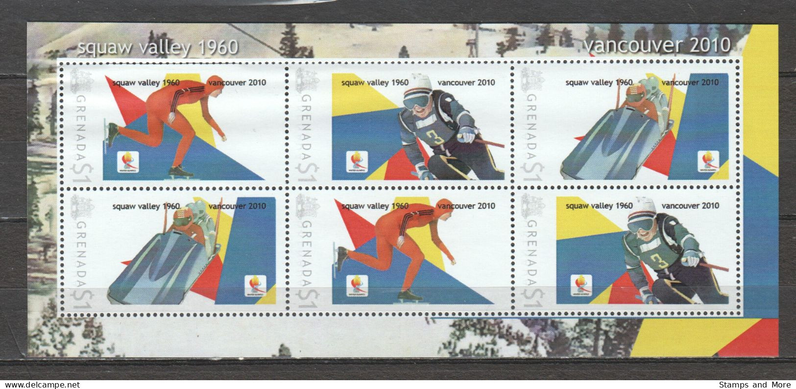 Grenada - Limited Edition Sheet 08 MNH - WINTER OLYMPICS VANCOUVER 2010 - SQUAW VALLEY 1960 - Hiver 2010: Vancouver