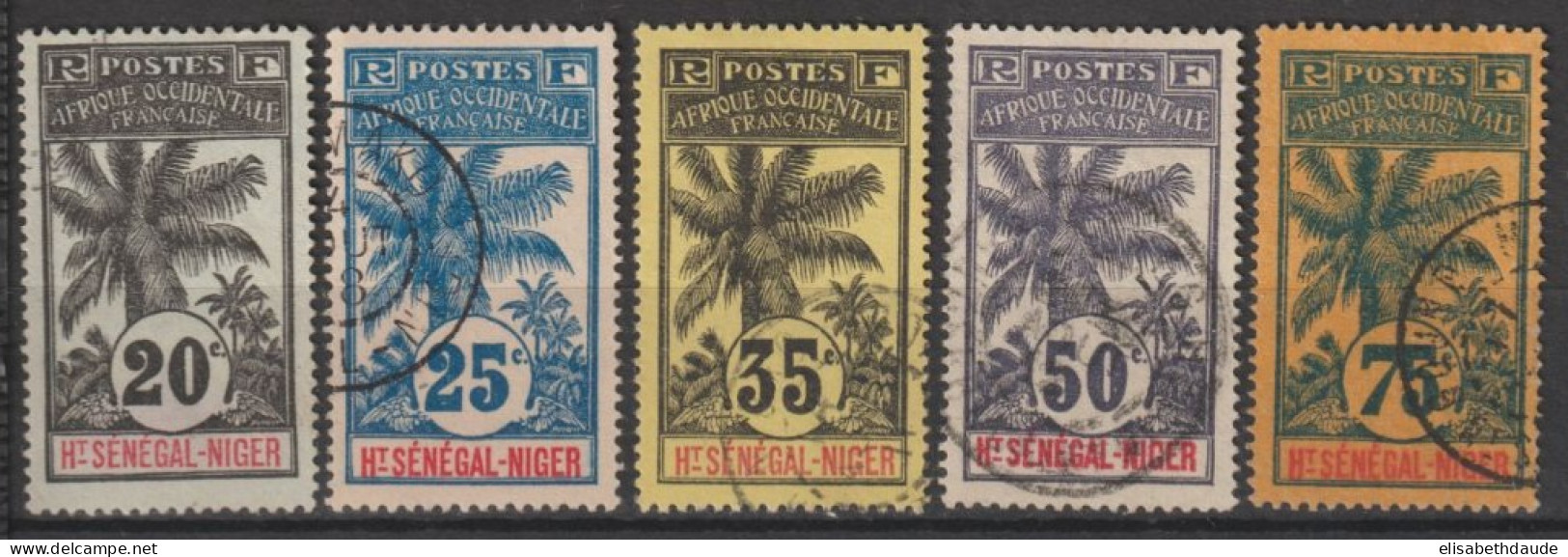 HAUT-SENEGAL - PALMIER 1906 - YVERT N°7/8+10+13/14 OBLITERES ! - COTE = 47 EUR. - Oblitérés