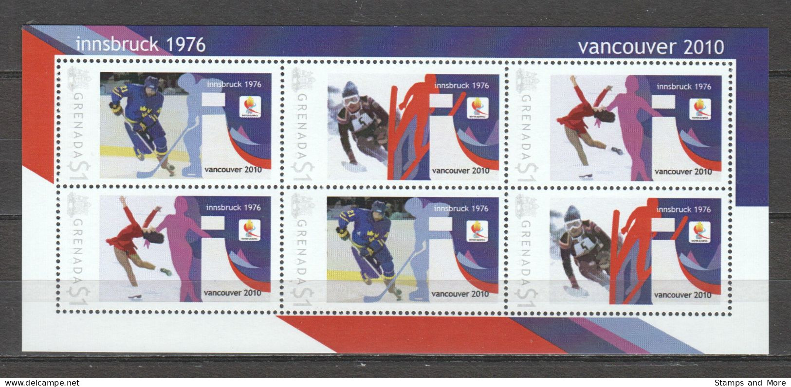 Grenada - Limited Edition Sheet 12 MNH - WINTER OLYMPICS VANCOUVER 2010 - INNSBRUCK 1976 - Hiver 2010: Vancouver