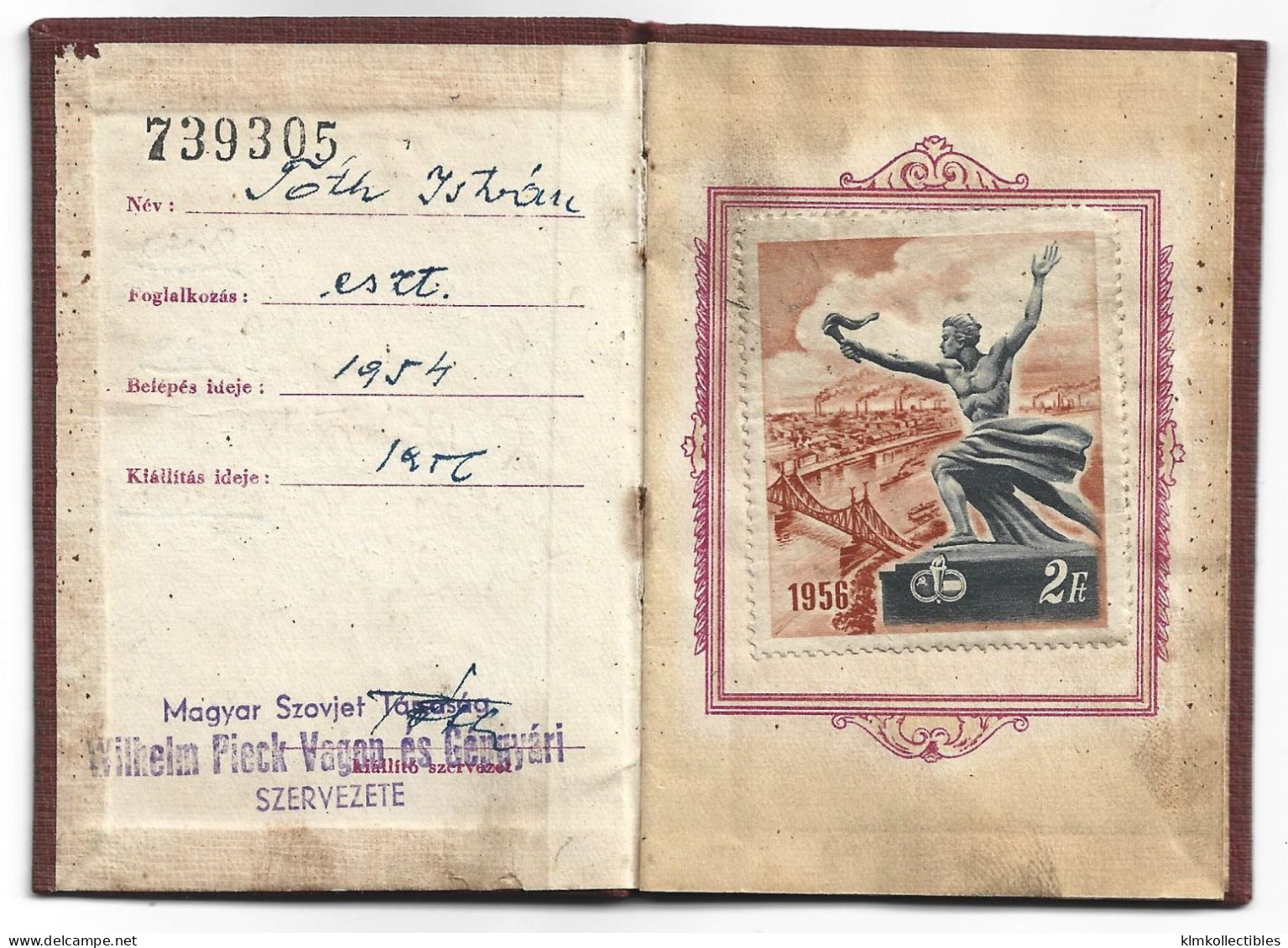 HUNGARY MAGYARRORSZAG RUSSIA - MAGYAR SZOVJET TARSASAG CARD - REVENUE STAMPS TIMBRE FISCAL STEUERMARKE - Fiscaux