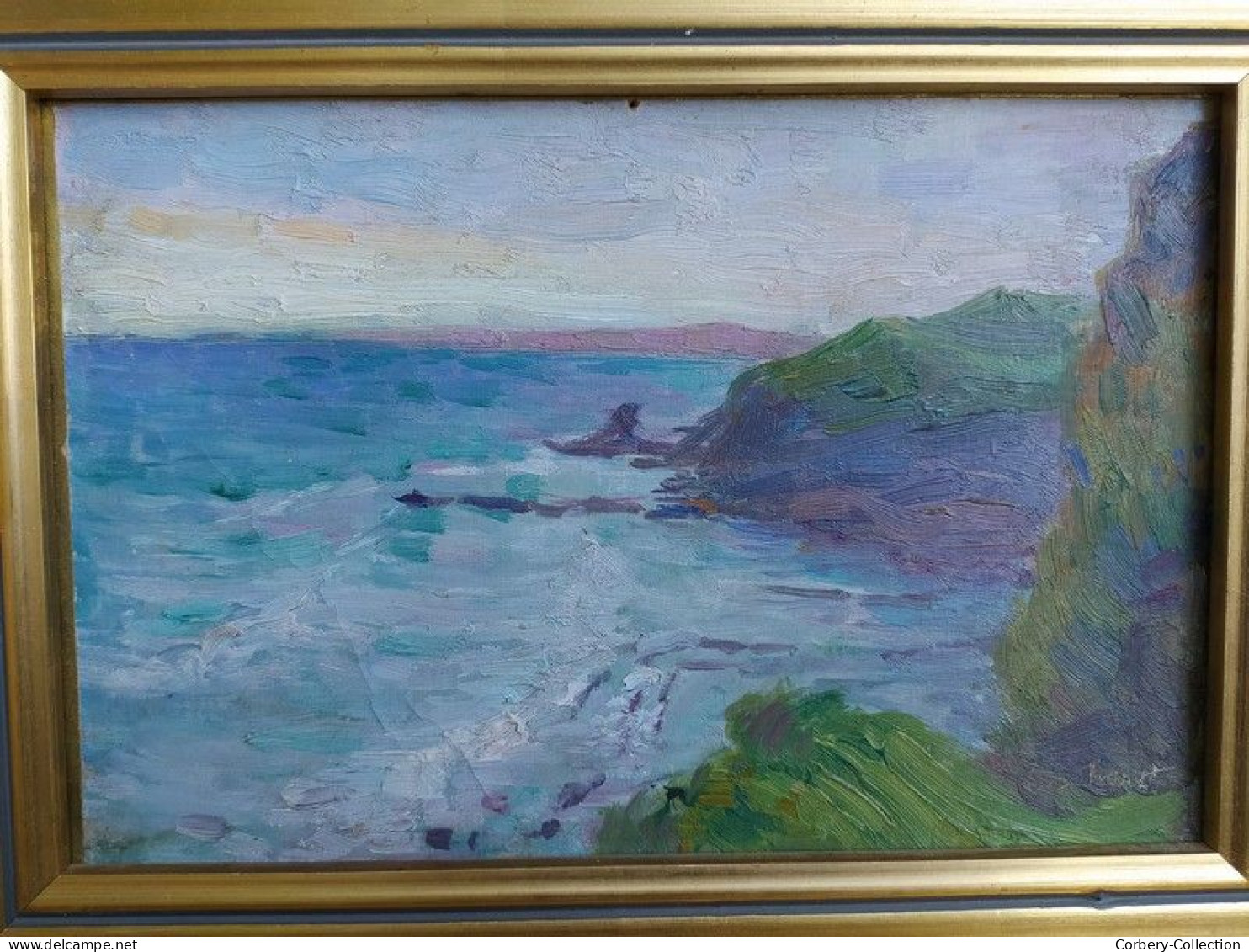 LOUIS FIDRIT (1883-1918) Tableau Paysage Marin Bretagne Cote Bretonne  LOUIS FIDRIT (1883-1918) - Olii