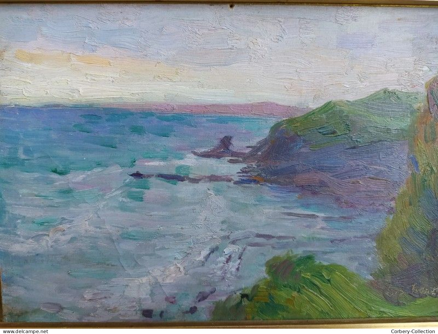 LOUIS FIDRIT (1883-1918) Tableau Paysage Marin Bretagne Cote Bretonne  LOUIS FIDRIT (1883-1918) - Olieverf