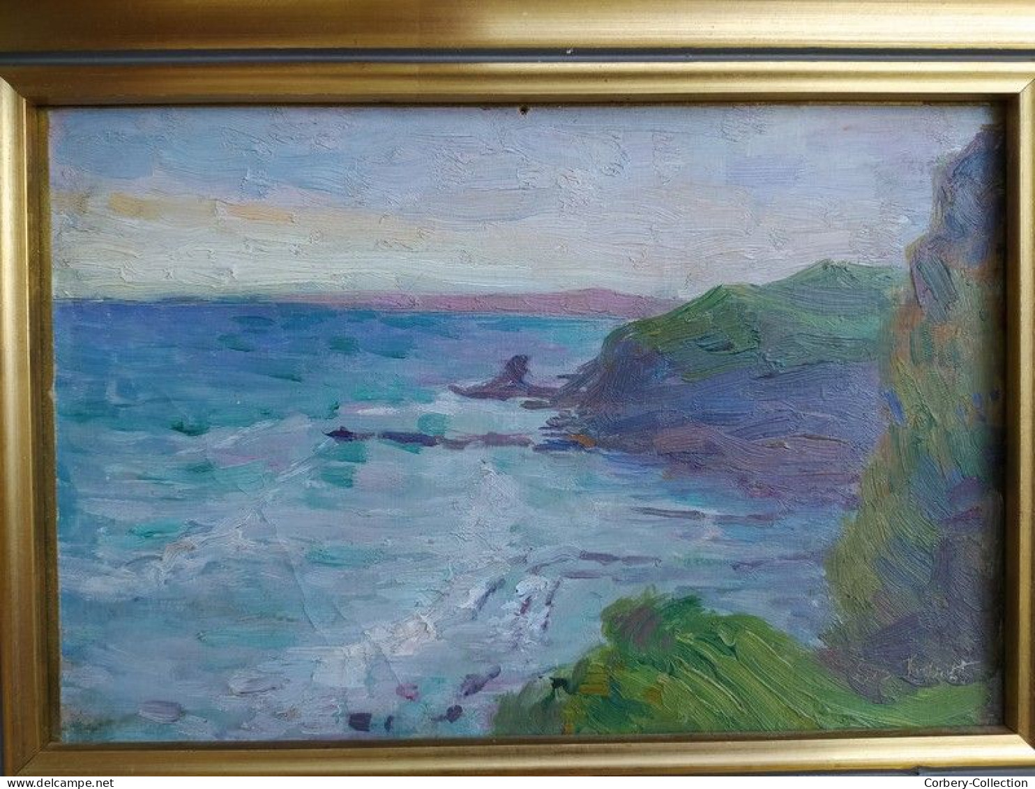 LOUIS FIDRIT (1883-1918) Tableau Paysage Marin Bretagne Cote Bretonne  LOUIS FIDRIT (1883-1918)