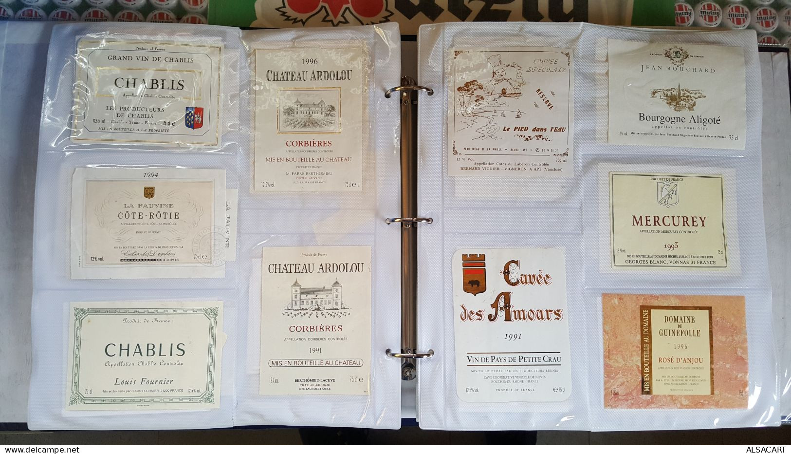 Lot D'étiquettes De Vins Champagne En Album , Toutes Région Surtout France Environs 500 Pièces - Collections, Lots & Séries