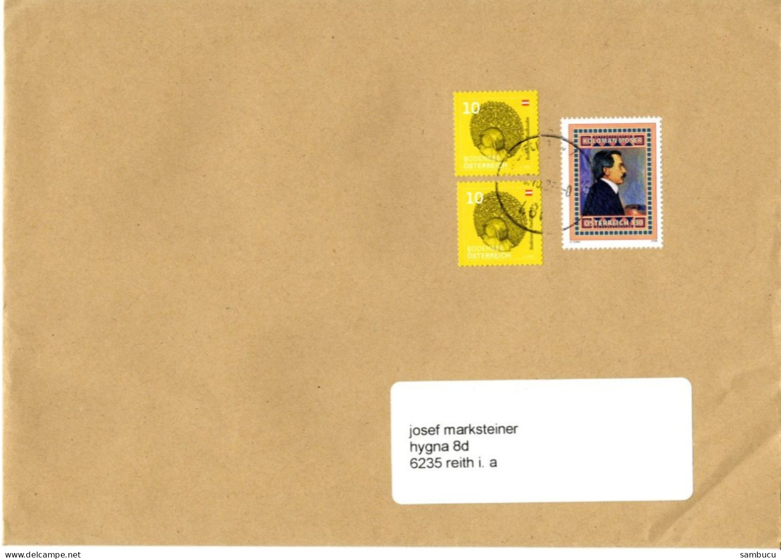 Brief Von 4861 Schörfling Mit 150 Cent Mischfrankatur Koloman Moser 2023 - Covers & Documents