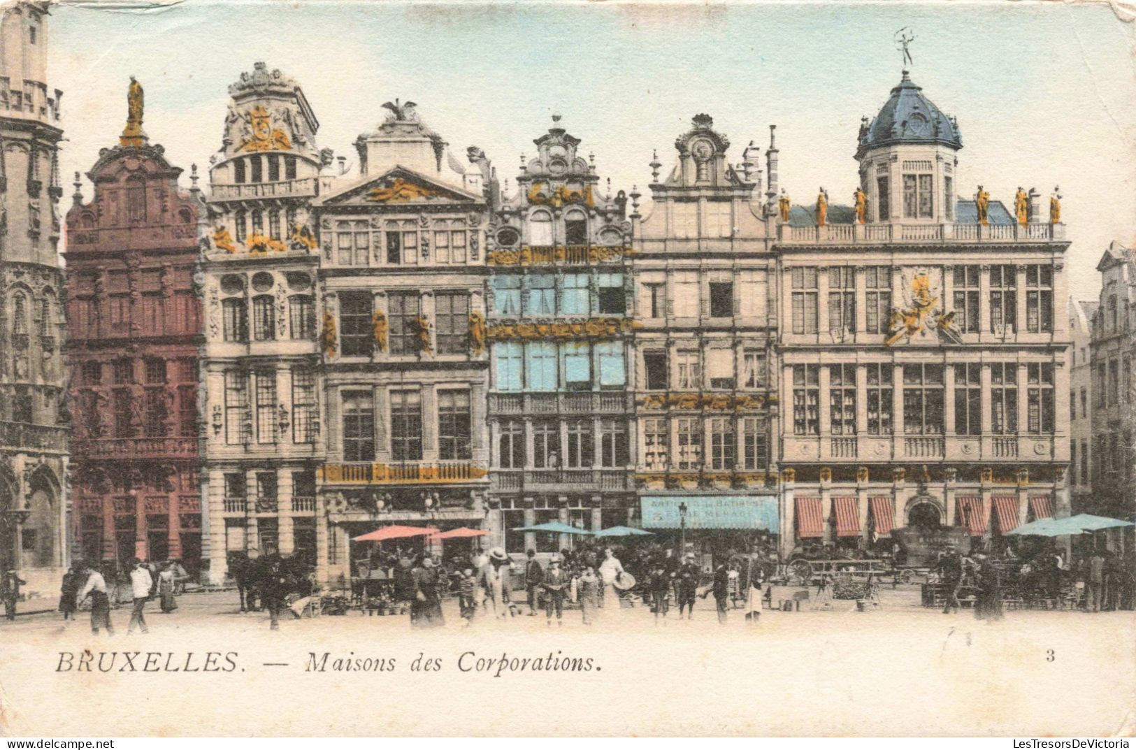 BELGIQUE - Bruxelles - Maisons Des Corporations - Colorisé - Carte Postale Ancienne - Places, Squares