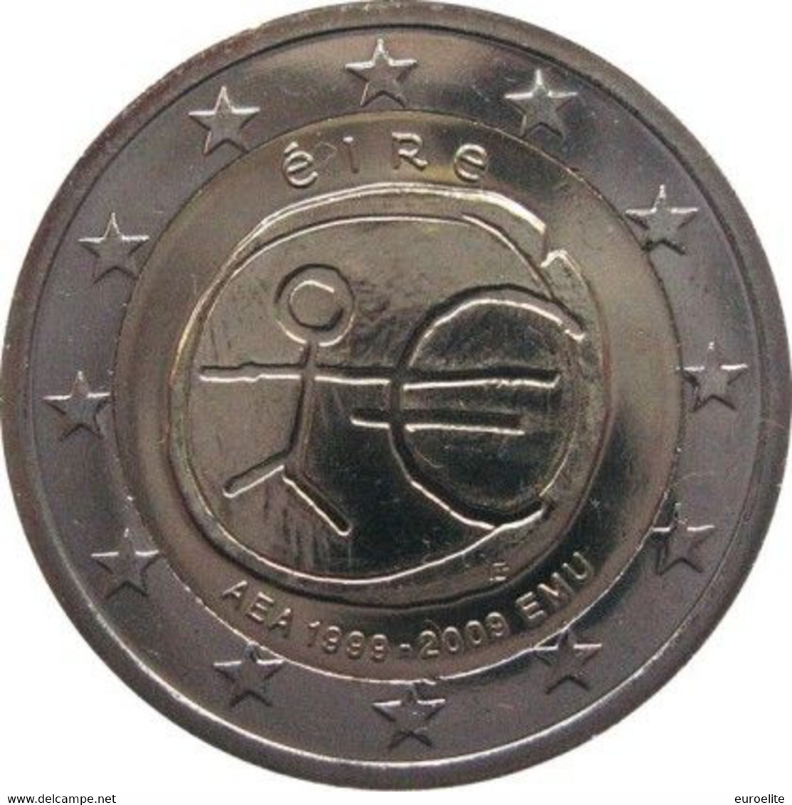 2 Euro Irlanda 2009 - “10° Anniv. Unione Economica E Monetaria” - Irlanda