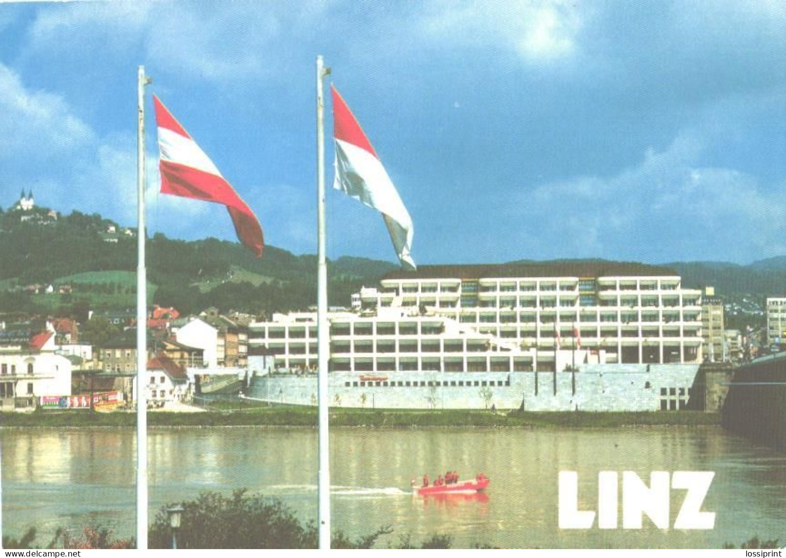 Austria:Linz, Town Hall With Cafe Rosenberger - Linz