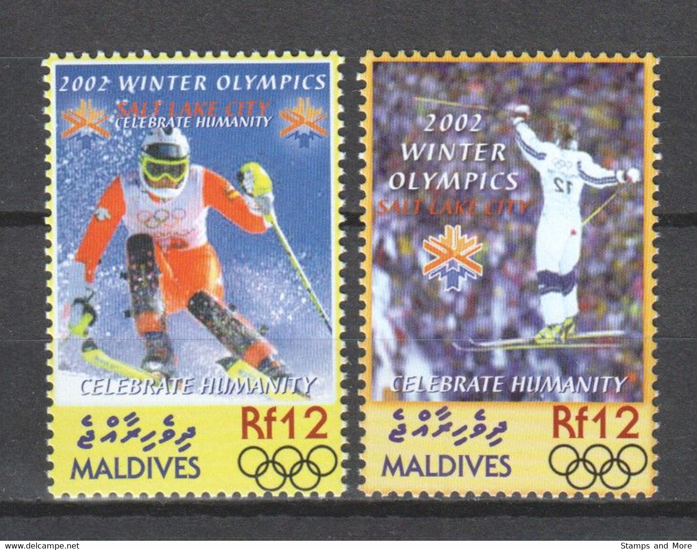 Maldives 2002 Mi 3969-3970 MNH WINTER OLYMPICS SALT LAKE CITY - Hiver 2002: Salt Lake City