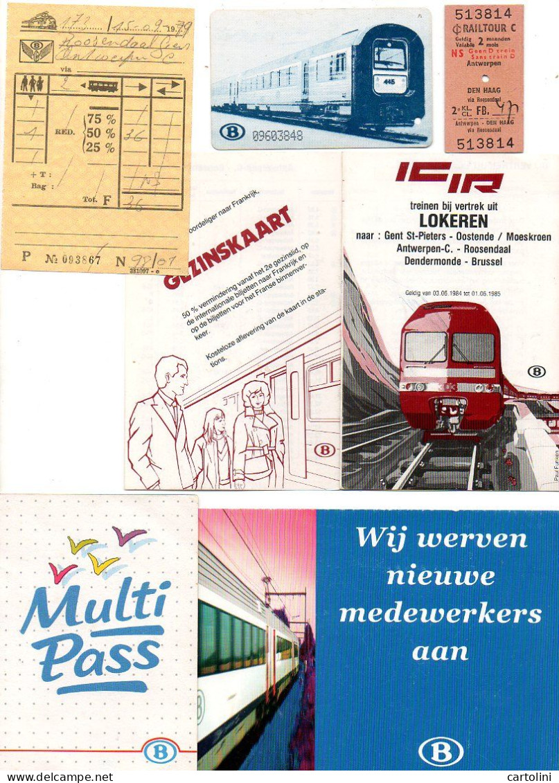 Treinticketten NMBS Biljet +1 Postkaart +uurtabel Vertrek Lokeren Trein Train Tren Zug - Chemin De Fer