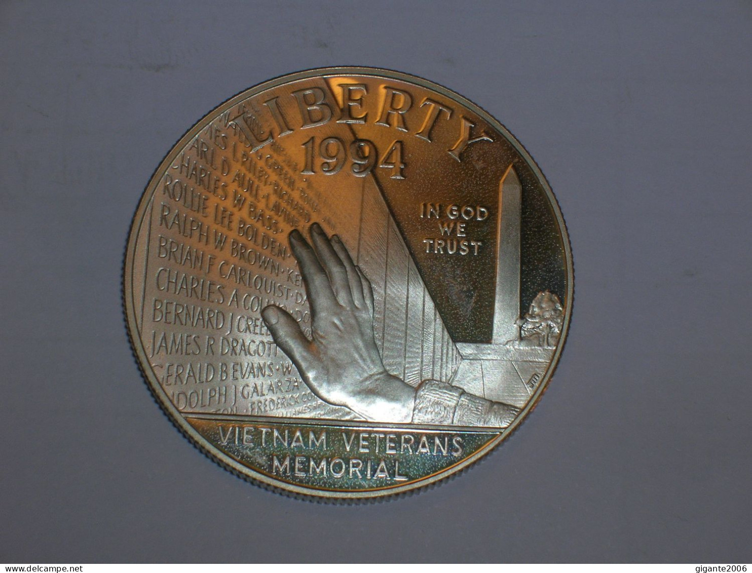 Estados Unidos/USA 1 Dolar Conmemorativo, 1994 P, Proof, Memorial Veteranos Vietnan (13954) - Commemoratives