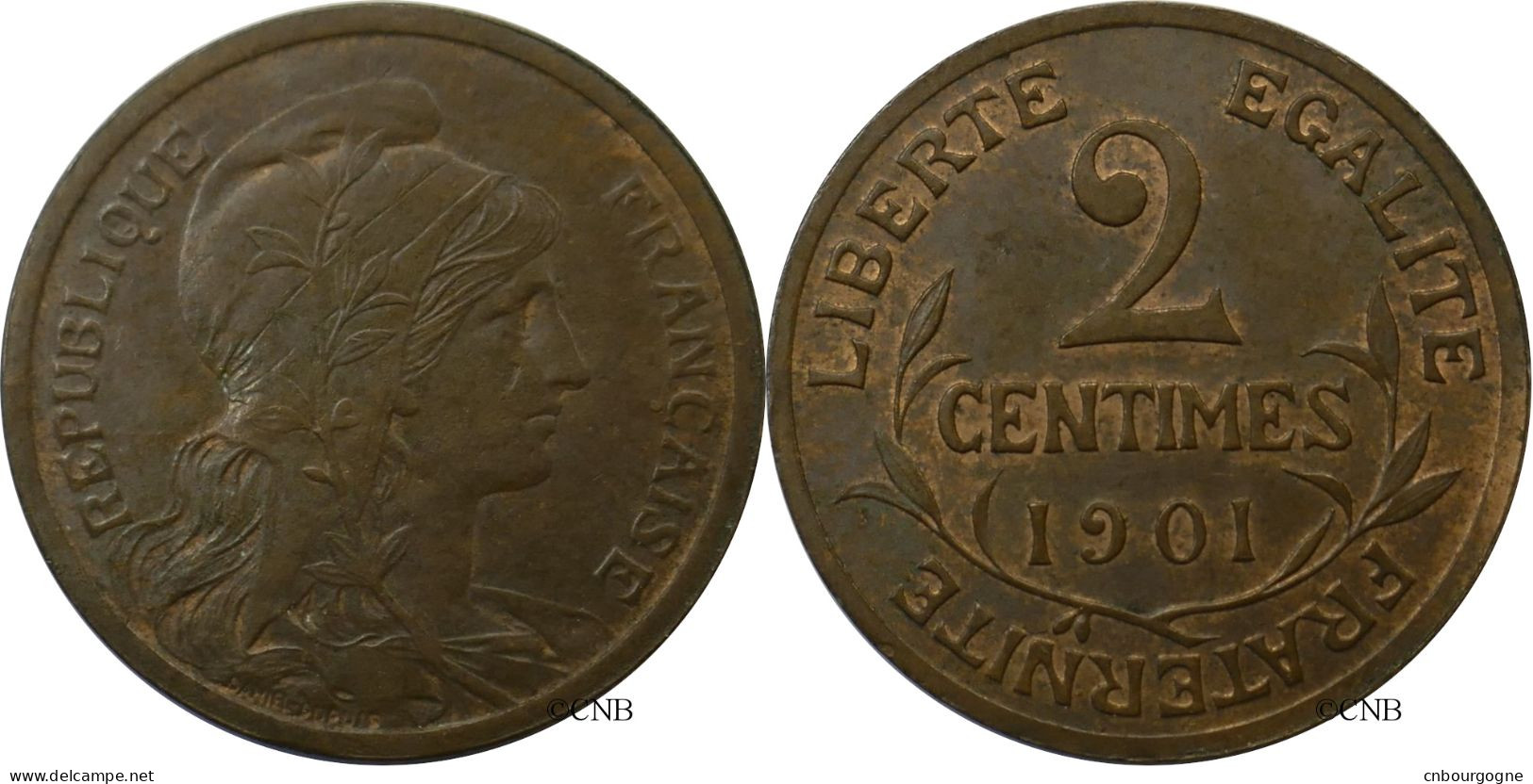 France - IIIe République - 2 Centimes Daniel-Dupuis 1901 - SUP/AU58 Brown-red - Fra4878 - 2 Centimes