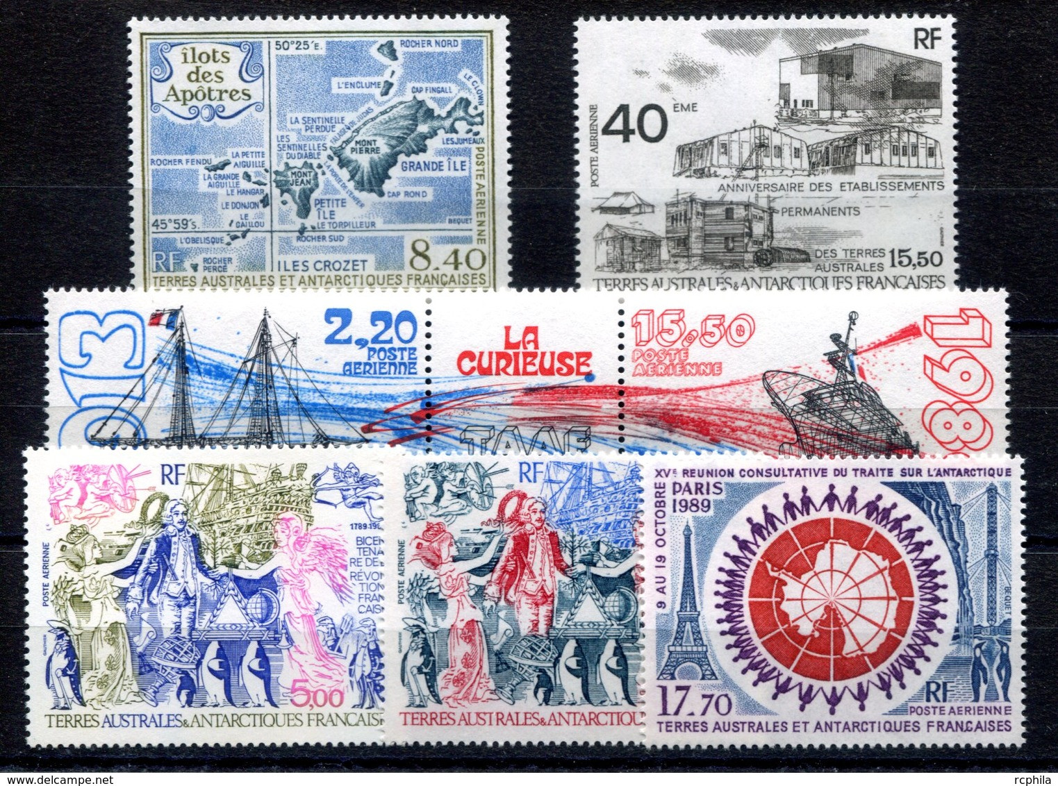 RC 17507 TAAF COTE 36,10€ - 1989 ANNEE COMPLETE SOIT 7 TIMBRES POSTE AERIENNE N° 103 / 109 NEUF ** MNH TB - Luftpost