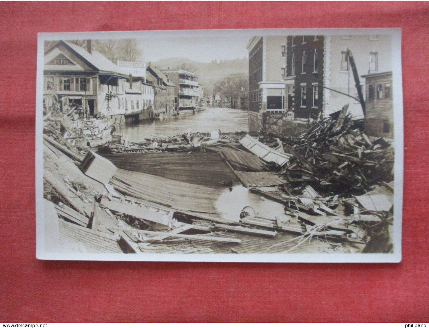 RPPC MONTPELIER VT - Flood Wreckage Above Rialto Bridge November 5th, 1927      Ref 6215 - Montpelier