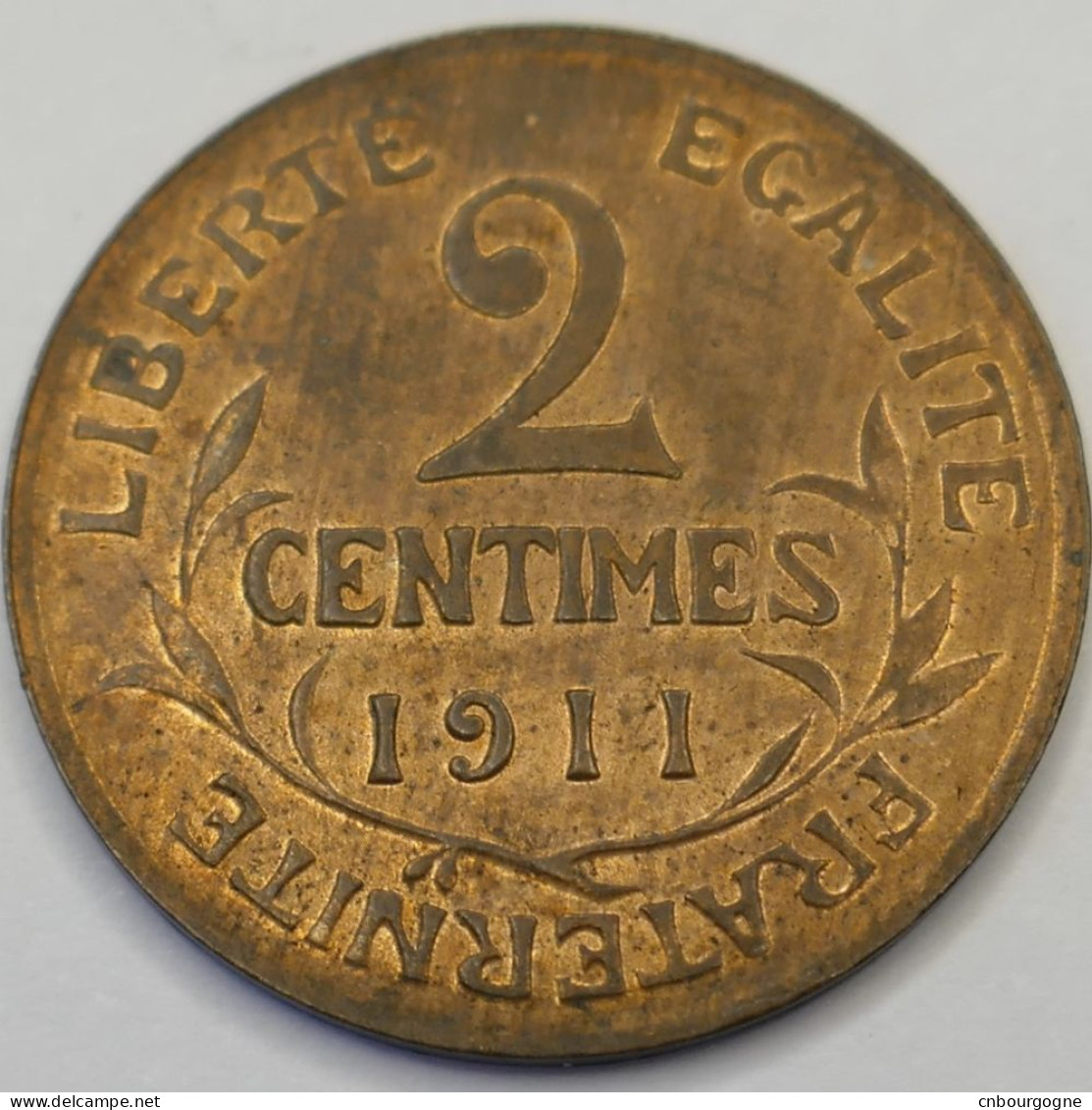 France - IIIe République - 2 Centimes Daniel-Dupuis 1911 - SUP/AU55 Red-brown - Fra4884 - 2 Centimes