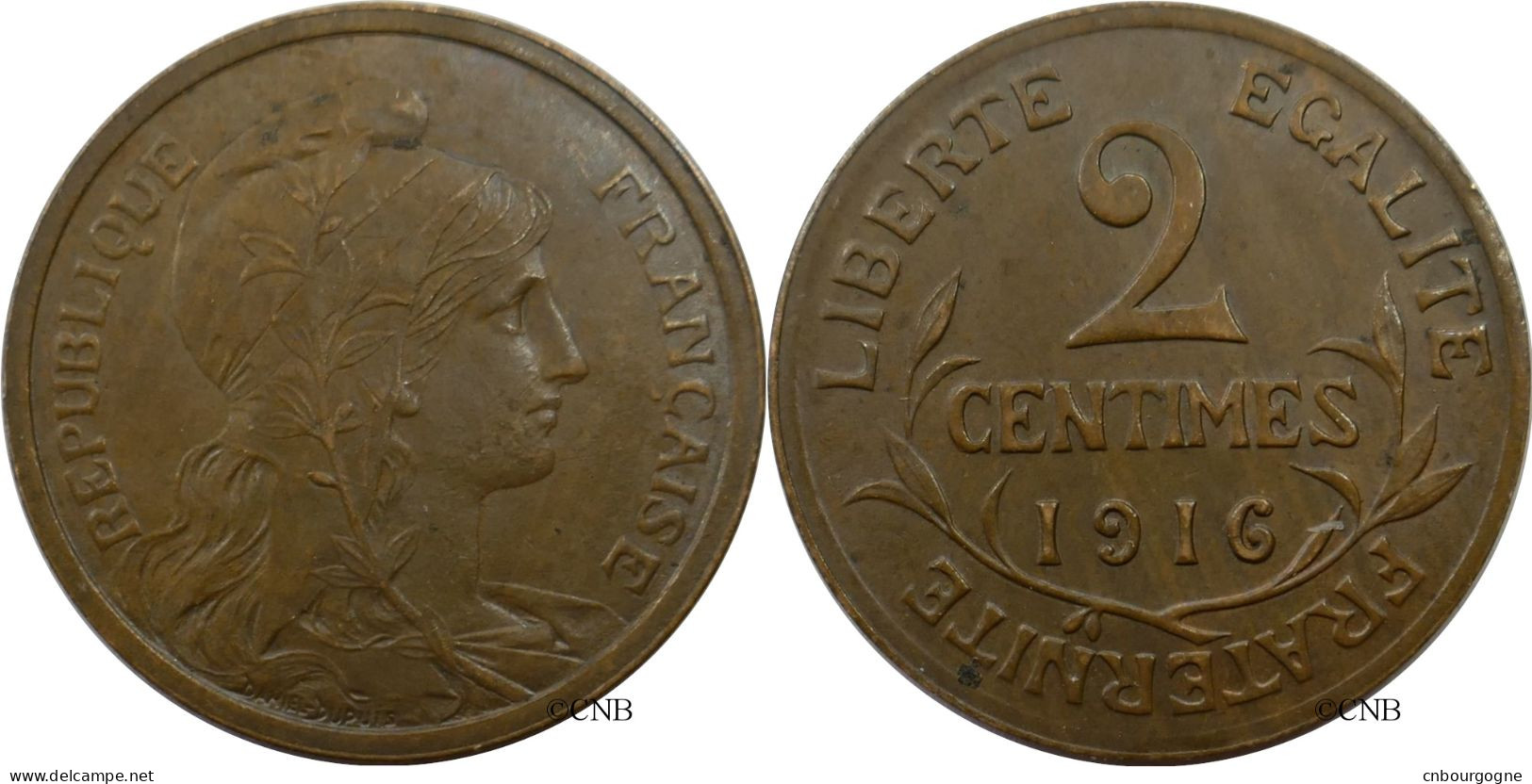 France - IIIe République - 2 Centimes Daniel-Dupuis 1916 - TTB+/AU50 - Fra4917 - 2 Centimes