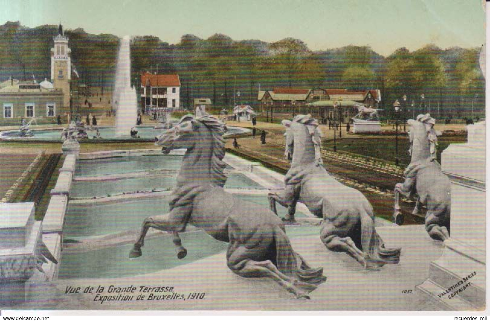 Exposition Universelle Bruxelles 1910 Vue De La Grande Terrasse Carte Postale Animee - Expositions Universelles