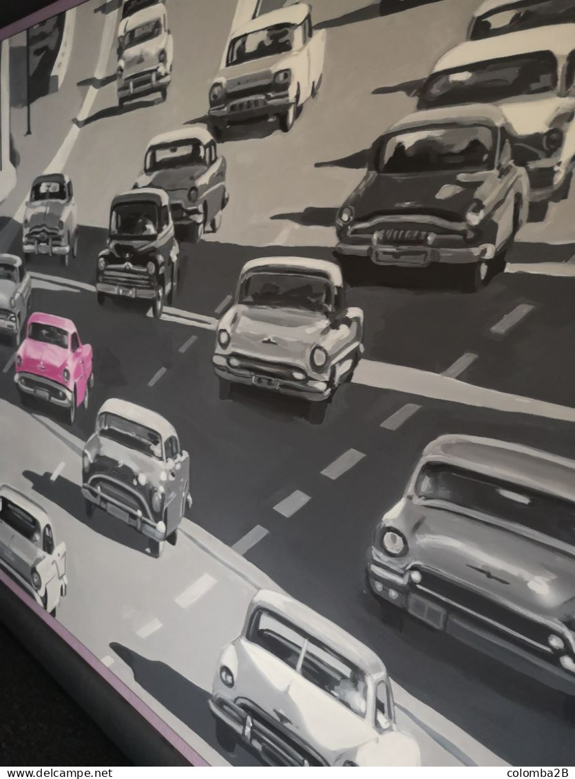 Freeway, Peinture Sur Bois Encadrée Et Signée Jean Paul Donadini - Acrilici