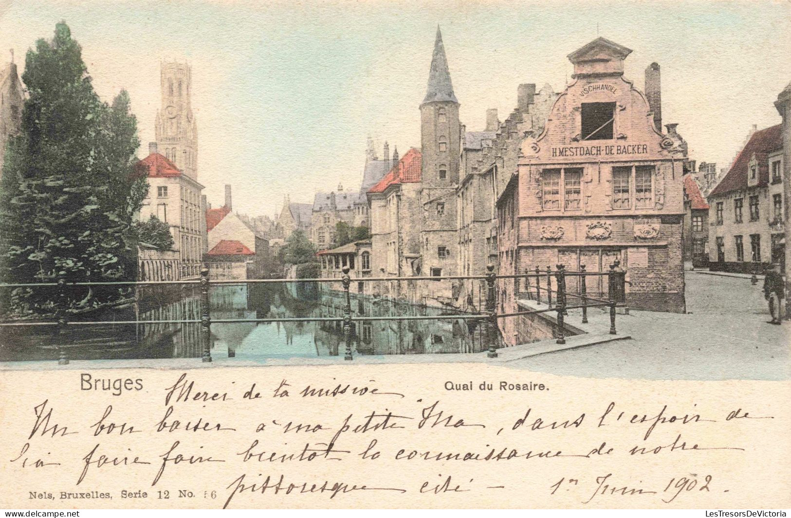 BELGIQUE - Bruges - Quai Du Rosaire - Colorisé - Carte Postale Ancienne - Brugge