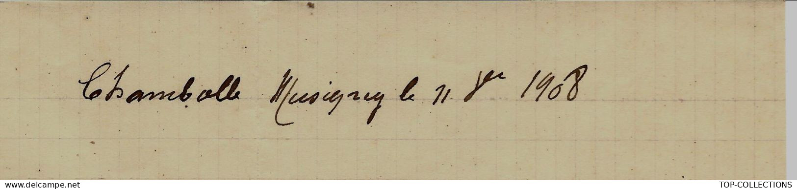 GRANDS VINS DE BOURGOGNE 1908 Reçu Signé Vente De Vin Modot Peloux Propriétaires à Clos Vougeot V. SCANS - 1900 – 1949