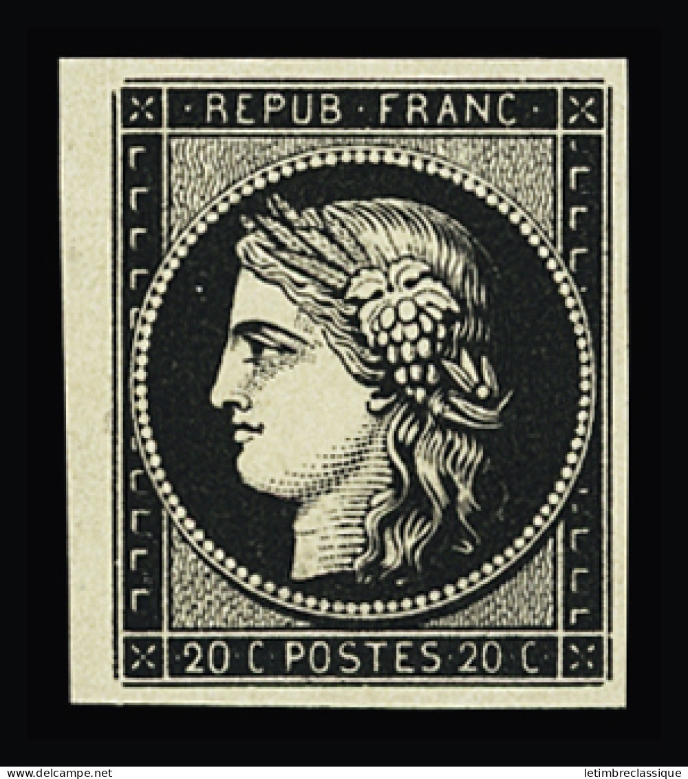 Obl N°3a 20c Noir Sur Blanc, Neuf, Bdf, TB - 1849-1850 Ceres