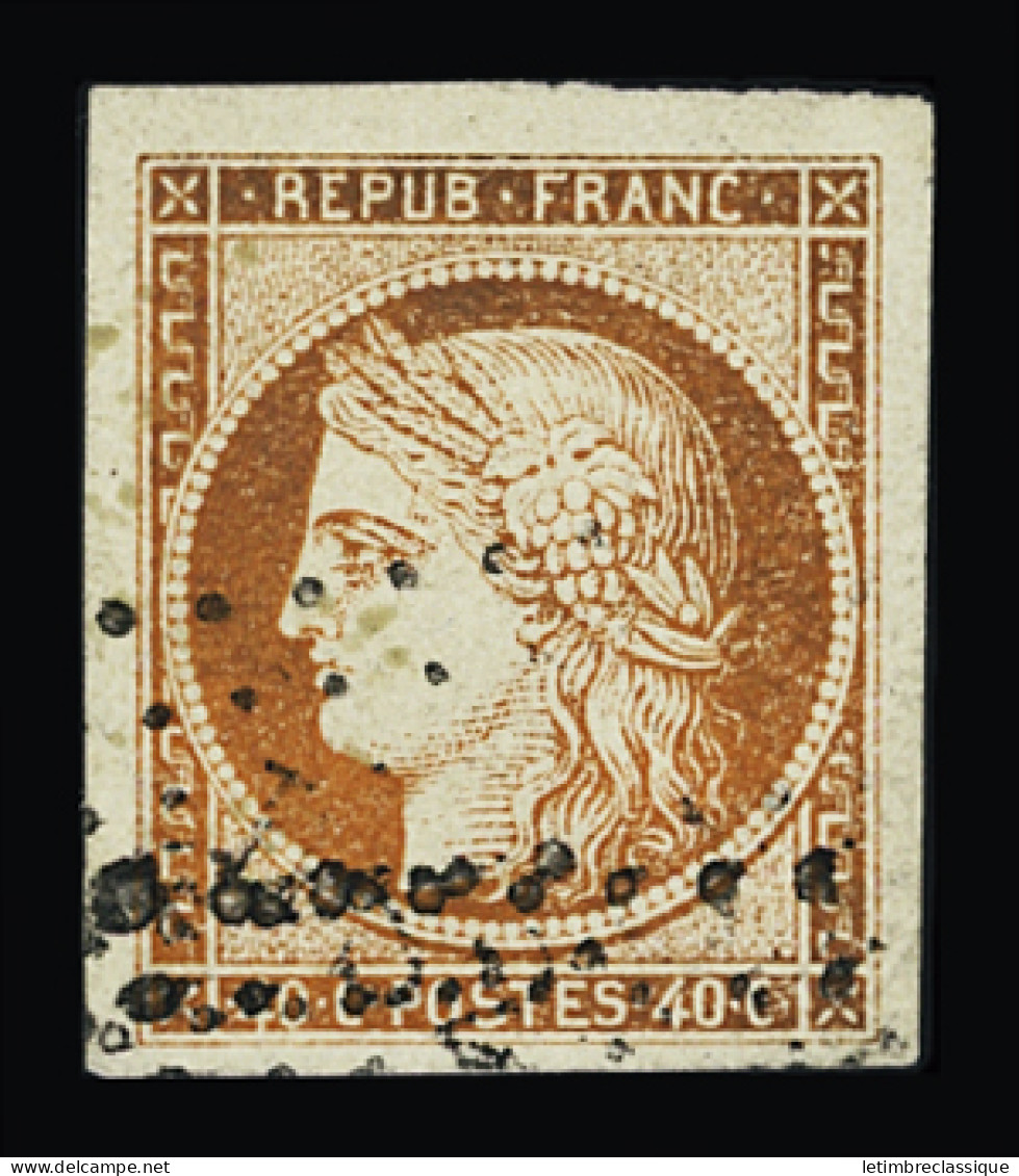 Obl N°5 40c Orange, Obl. PC Avec Grandes Marges, TB - 1849-1850 Cérès