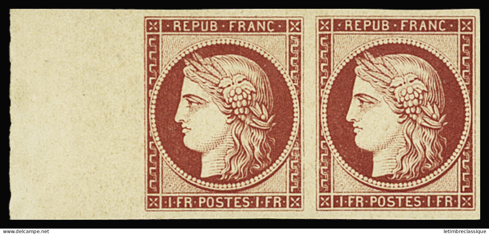 **,* N°6f 1 Fr. Carmin, Neuf * Et **, Charnière Invisible Sur Un Exemplaire, Beau Bdf, Très Frais, TB (cote Pour *) - 1849-1850 Ceres