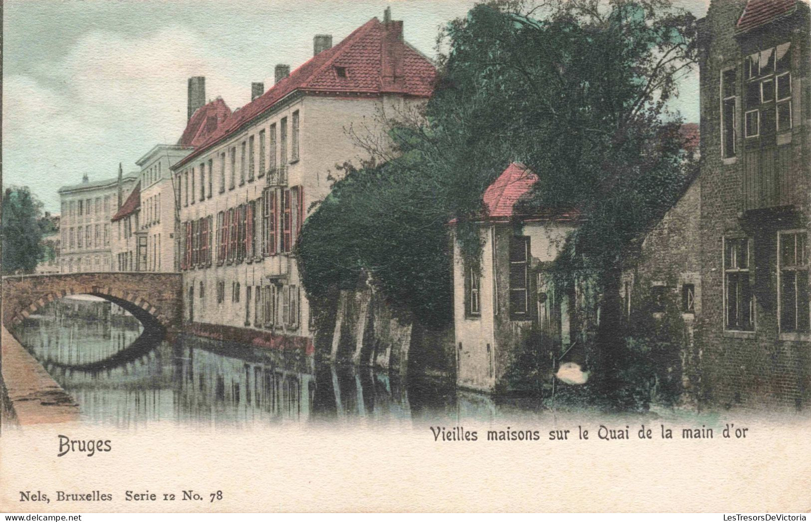 BELGIQUE - Bruges - Vieille Maisons Sur Le Quai De La Main D'or - Colorisé - Carte Postale Ancienne - Brugge
