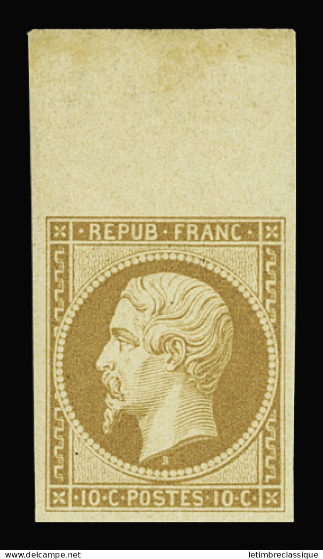 ** N°9e 10c Bistre-jaune, Réimpression De 1862, Bdf Neuf **, Superbe (cote Pour *) - 1852 Louis-Napoleon