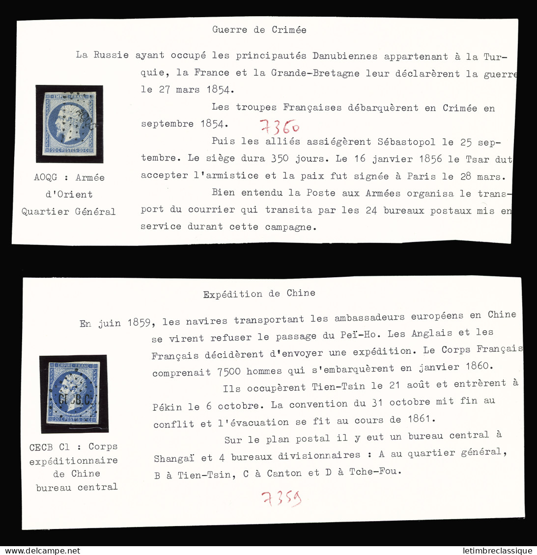 Obl N°14 20c Bleu Obl. CECB C1, Au Filet En Un Point Et N°14 Obl. AOQG, TB - 1853-1860 Napoleon III