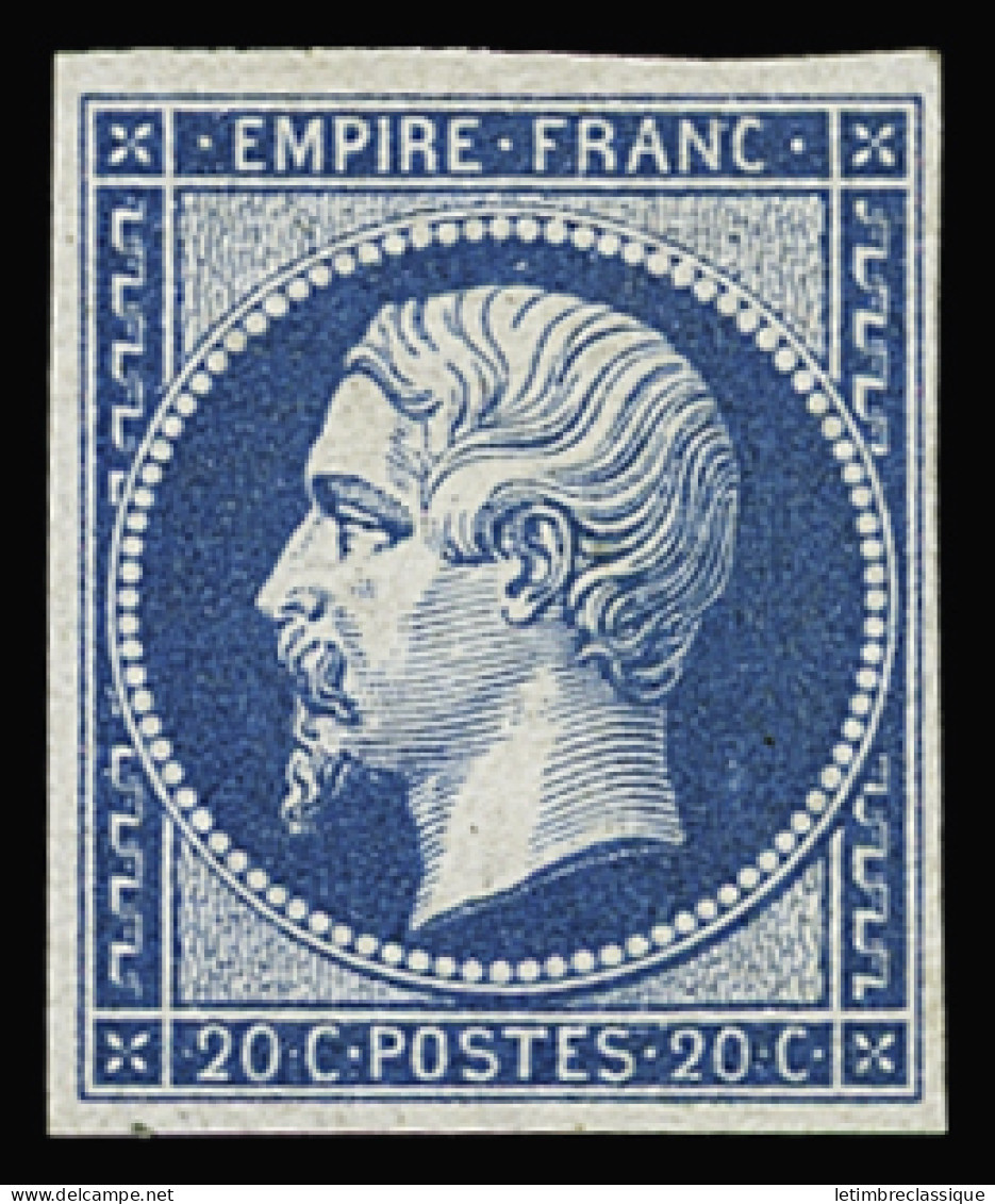 * N°14B 20c Bleu, Type II, Neuf *, TB. Signé Calves - 1853-1860 Napoléon III.