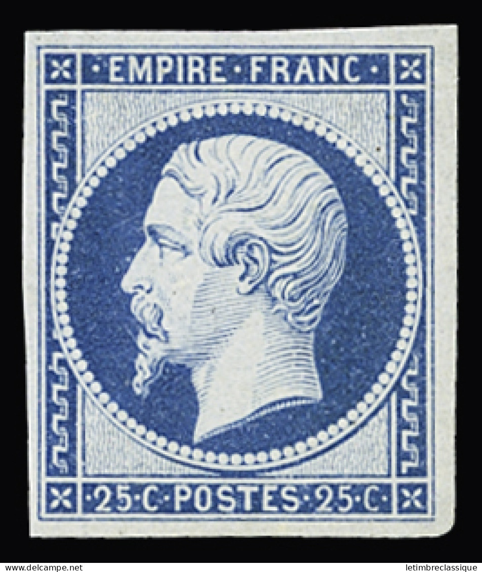 Obl N°15 25c Bleu, Neuf Sans Gomme, Un Point D'aminci, TB. Signé Calves - 1853-1860 Napoleon III