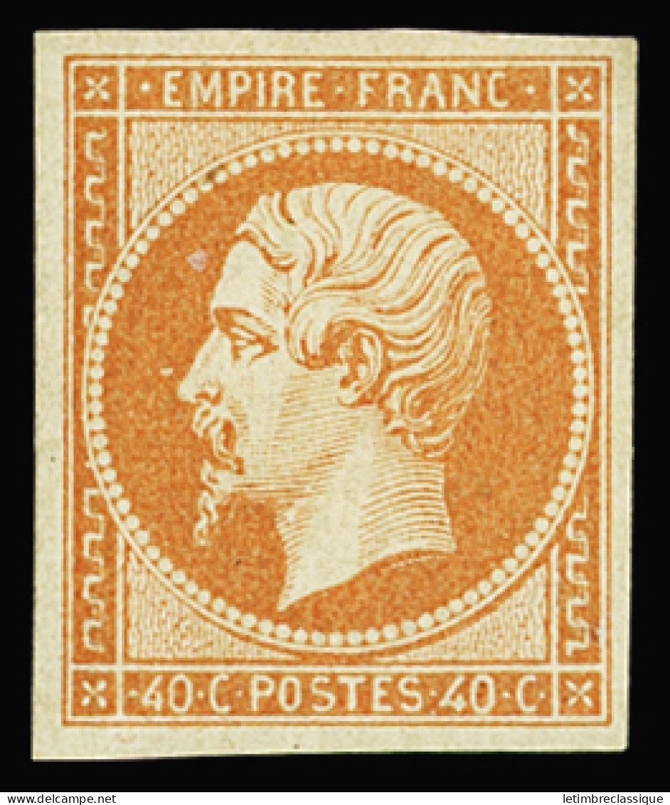 * N°16 40c Orange, Très Belle Nuance, Neuf *, Très Frais, TTB. Signé A.Brun - 1853-1860 Napoleon III