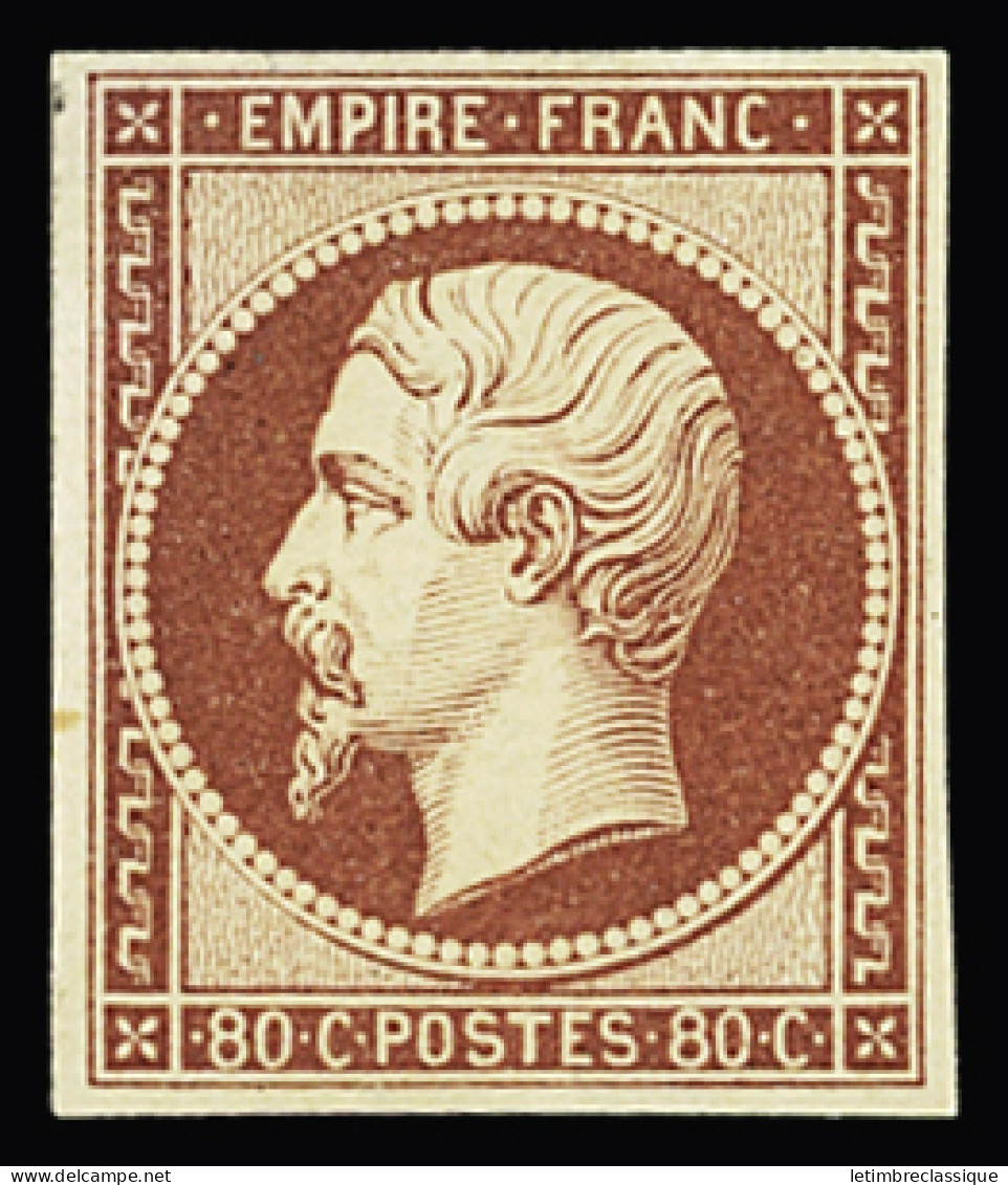 Obl N°17Ah 80c Carmin Tirage Spécial De 1862, TTB, R. Signé JF.Brun, Calves - 1853-1860 Napoléon III.