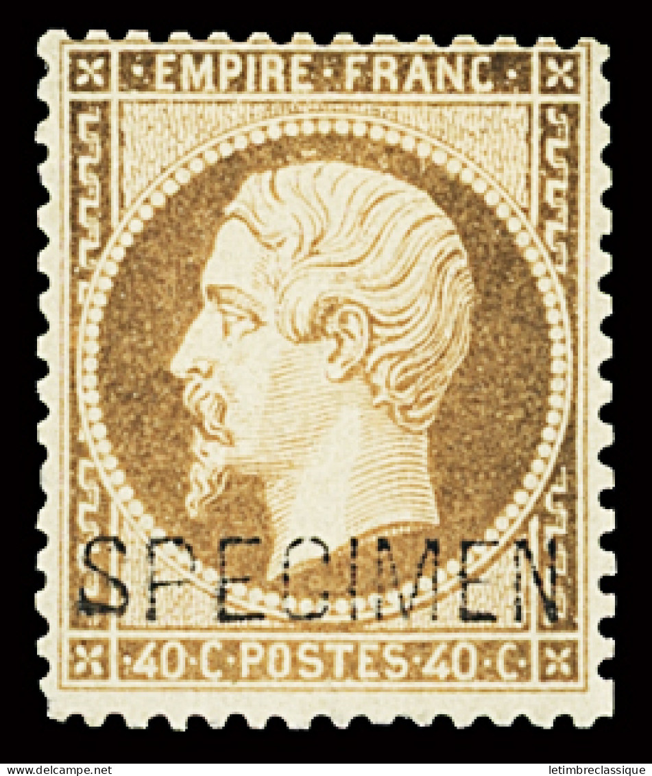 * N°23d 40c Orange Surchargé Spécimen, Neuf *, Oxydé Sinon TB - 1862 Napoléon III