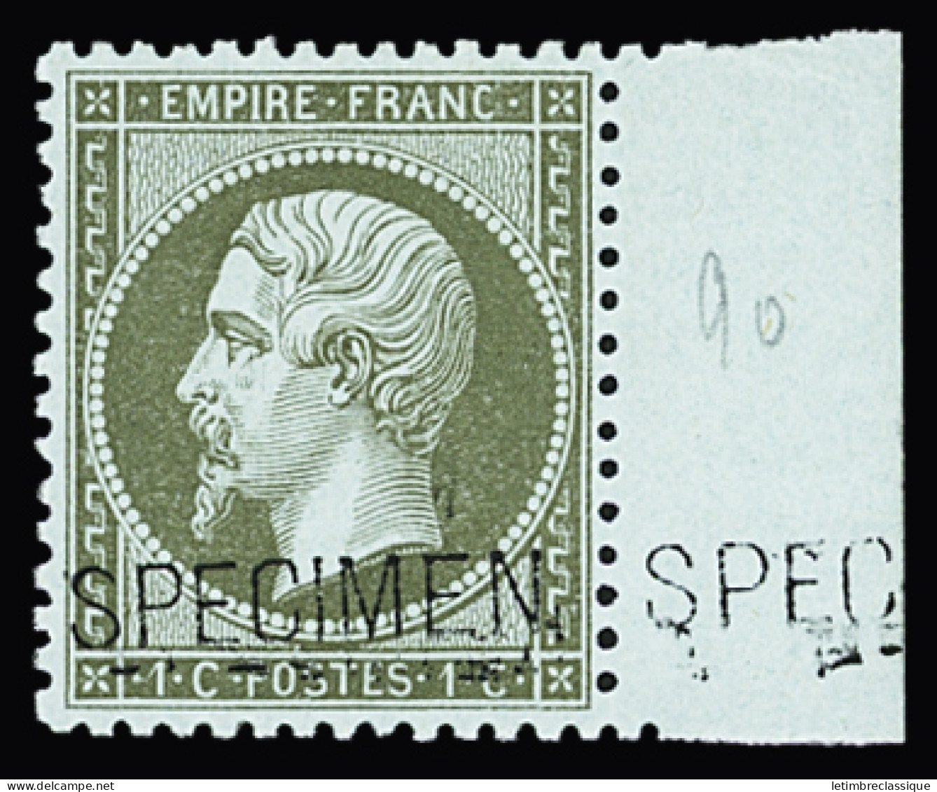 **,* N°25e 1c Vert Bronze Surchargé SPECIMEN, Bdf, **, N°26Bc 2c Rouge-brun Clair Surchargé SPECIMEN, Neuf *, TB - 1863-1870 Napoleon III With Laurels