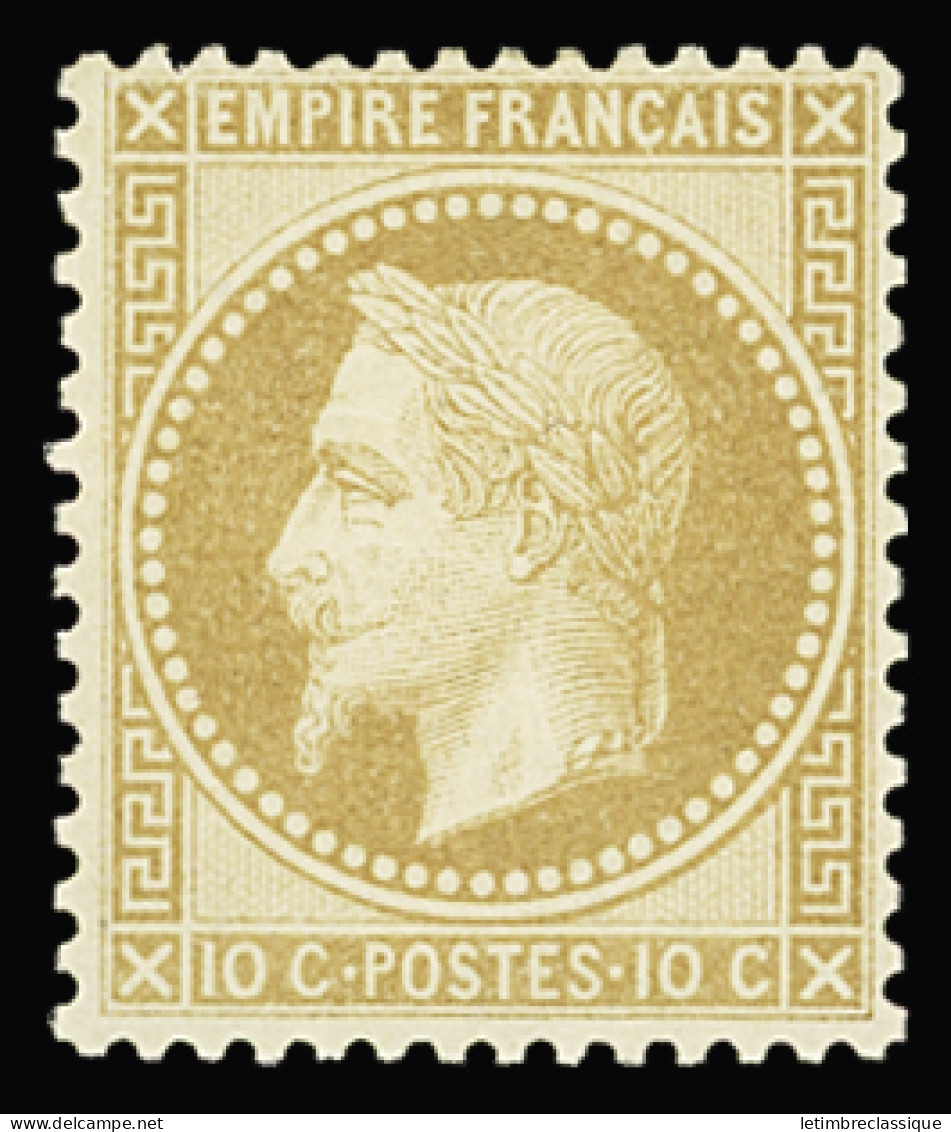 * N°28B 10c. Bistre, Bon Centrage, Neuf Avec Trace De Charnière Propre, TB - 1863-1870 Napoléon III Lauré