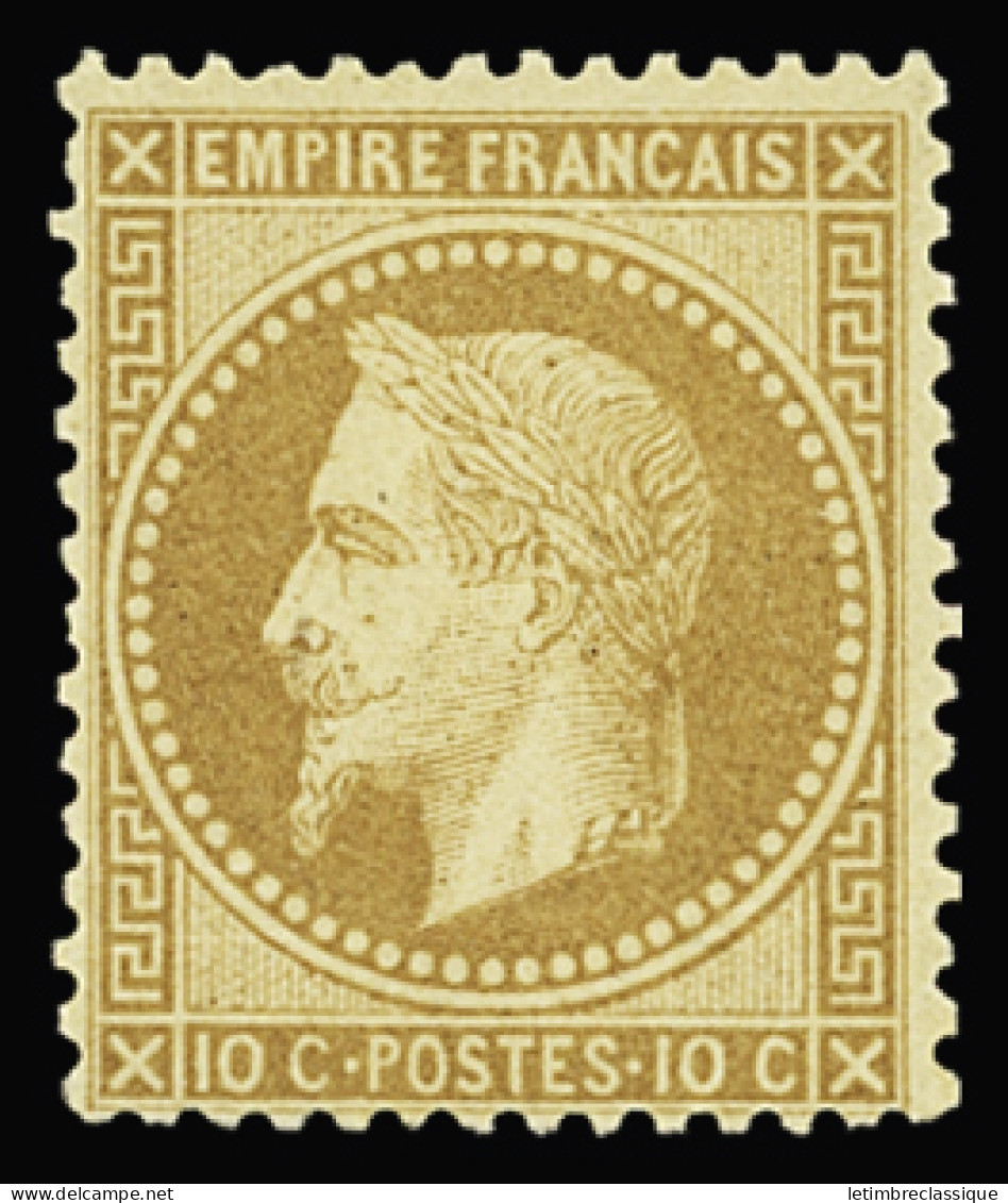 * N°28B 10c. Bistre, Neuf *,  Léger Pli Au Verso Sinon TB - 1863-1870 Napoleon III With Laurels