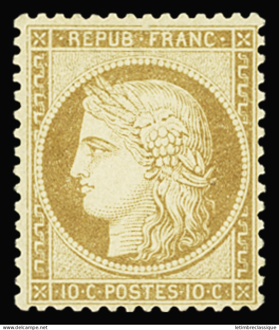 * N°36 10c. Bistre Jaune, Variété Filet Brisé, Neuf *, TB - 1870 Asedio De Paris