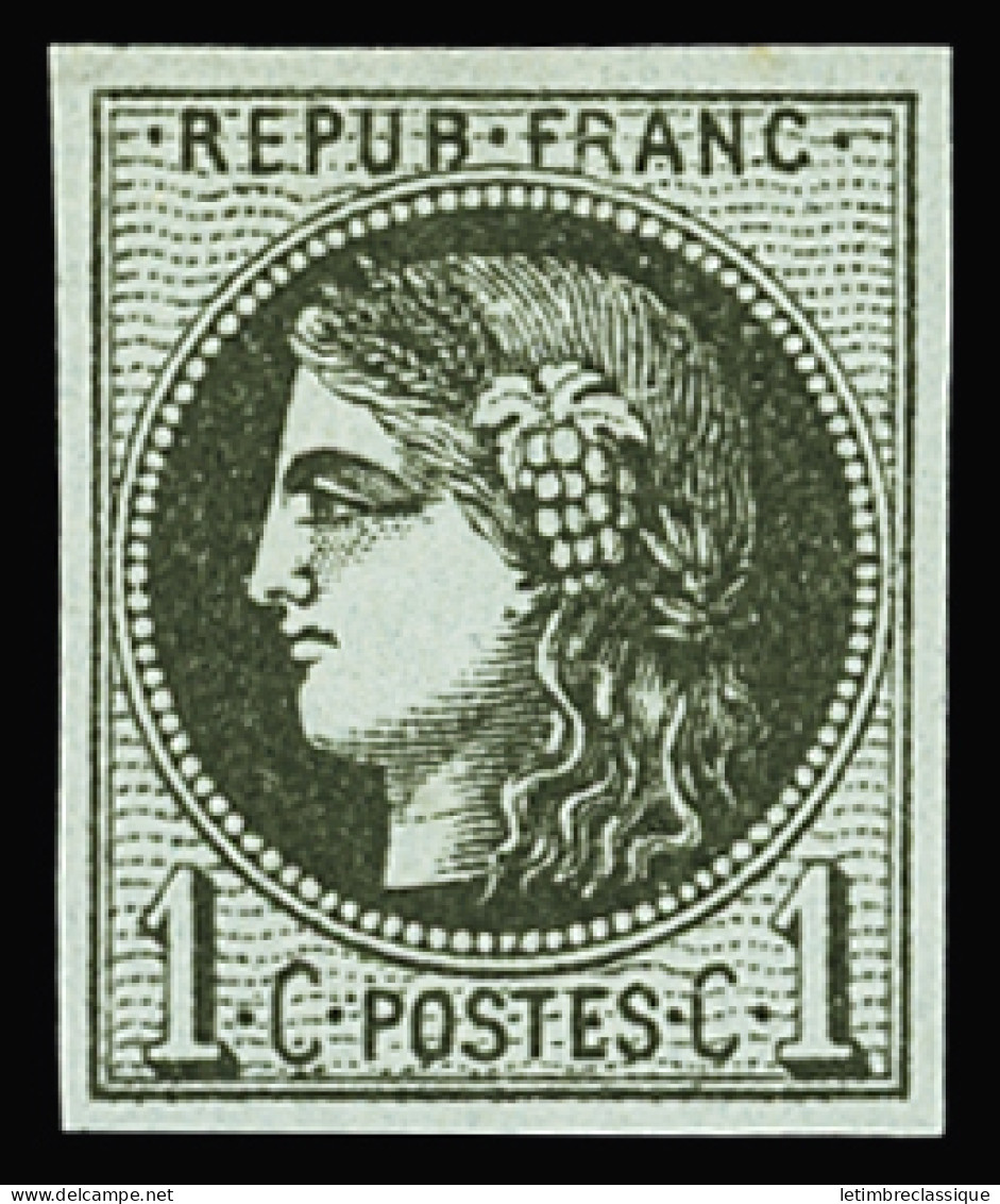 ** N°39A 1c. Olive, Neuf ** Luxe, TTB (cote *) - 1870 Bordeaux Printing