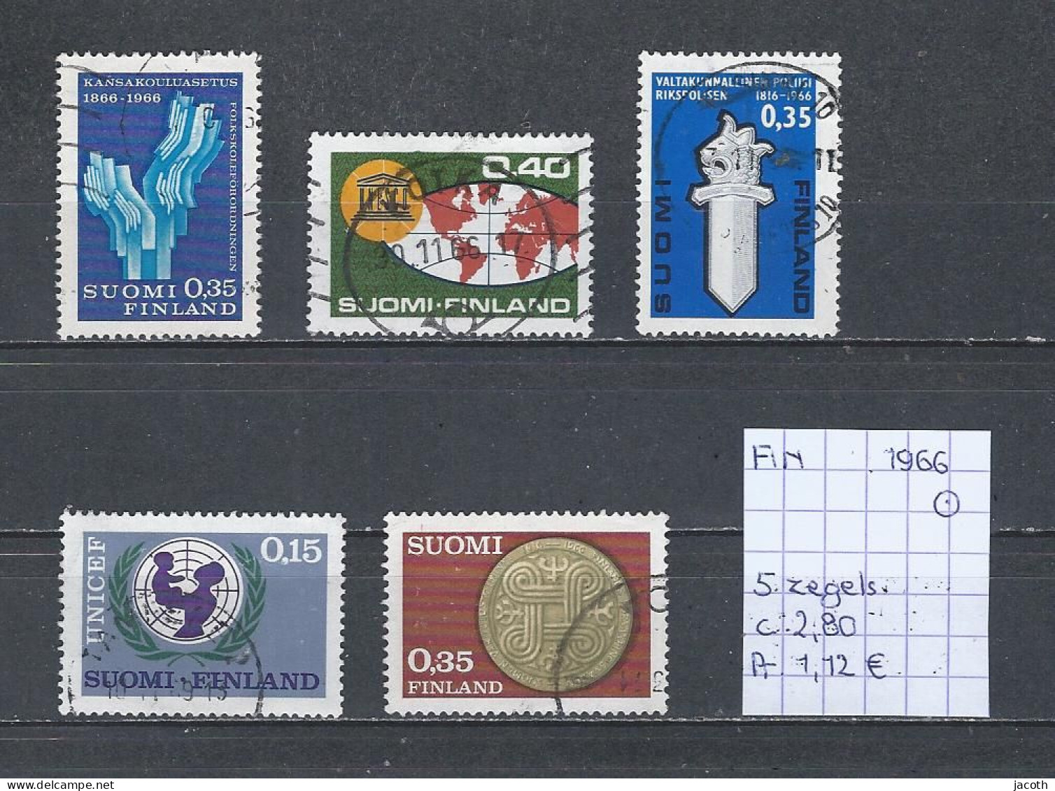 (TJ) Finland 1966 - 5 Zegels (gest./obl./used) - Oblitérés