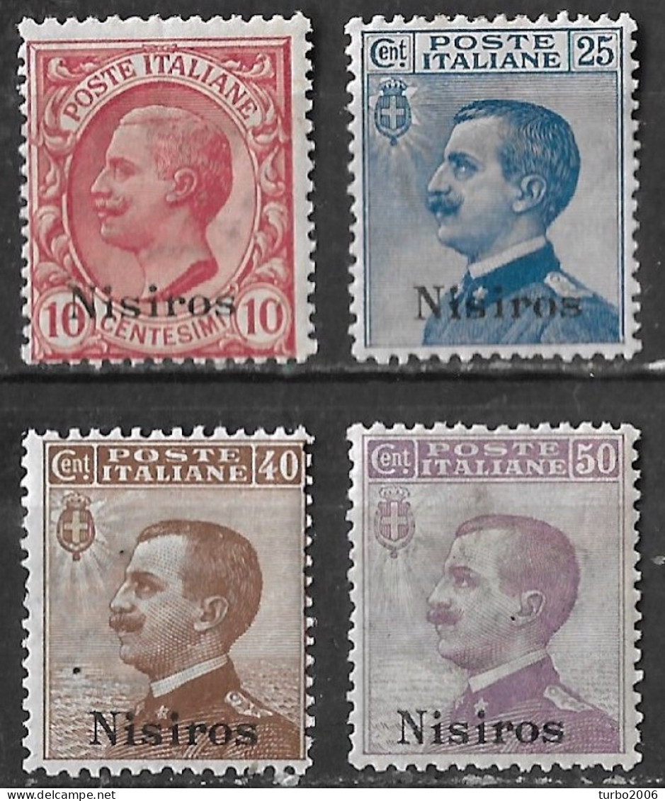 DODECANESE 1912 Italian Stamps With Black Overprint NISIROS 4 Values From The Set Vl. 3-5/7 MH - Dodecanese