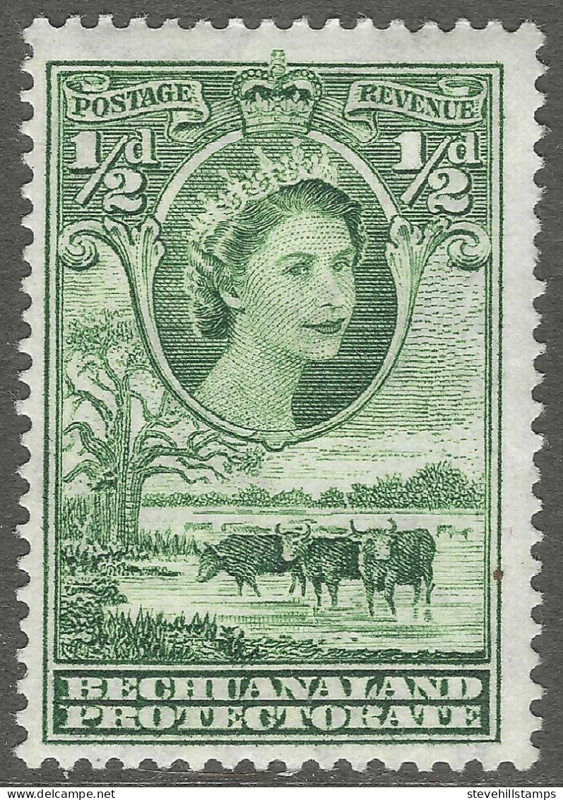 Bechuanaland Protectorate. 1955-58 QEII. ½d MH SG 143 - 1885-1964 Bechuanaland Protettorato