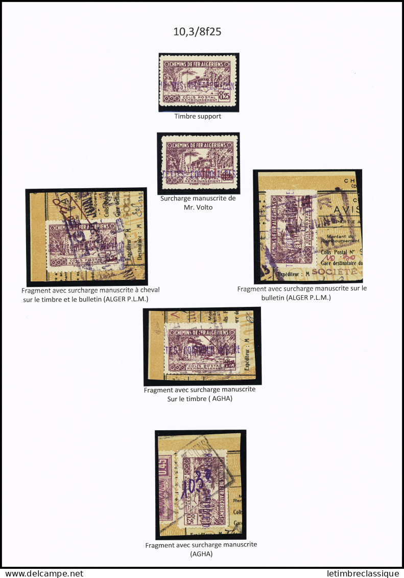 **,*,sur Fragment N°107 1 Timbre N, 2 Fragments Alger PLM, 2 Fragments Agha, B/TB - Postpaketten