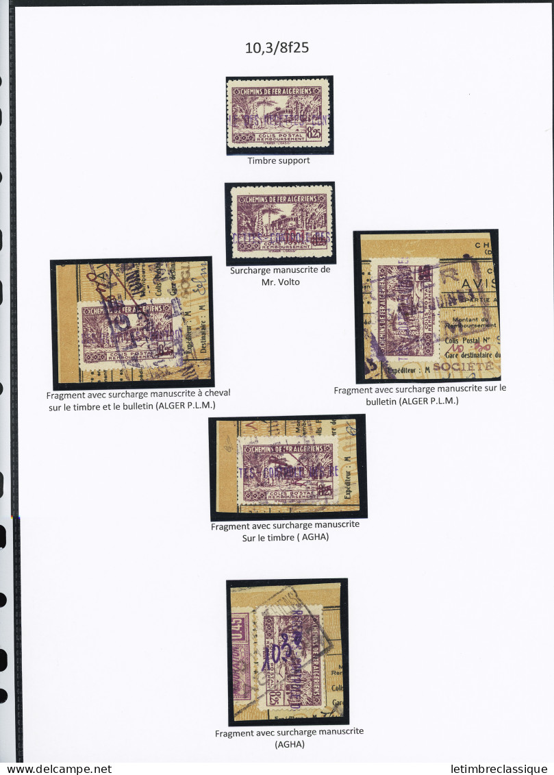 **,*,sur Fragment N°107 1 Timbre N, 2 Fragments Alger PLM, 2 Fragments Agha, B/TB - Postpaketten