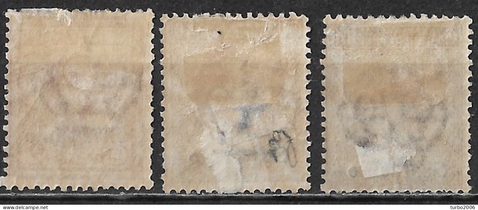 DODECANESE 1912 Italian Stamps With Black Overprint SCARPANTO 3 Values From The Set Vl. 1-6-7 MH - Dodecaneso